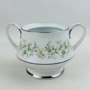 Noritake‎ Savannah Sugar Bowl Only No Lid Floral Platinum Rim Japan
